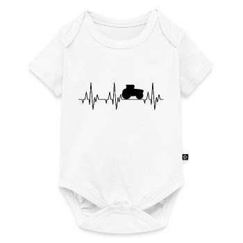 Herzschlag EKG Traktor Trecker Ackerschlepper - Baby Premium Kurzarmbody - Weiß - Vorne