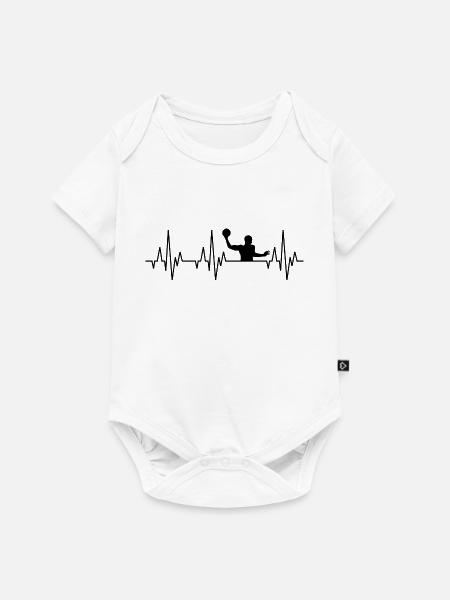 Herzschlag EKG Wasserball Wasser Polo Wassersport - Baby Premium Kurzarmbody - Weiß