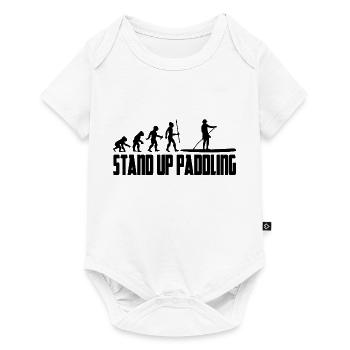 Stand Up Paddling Paddle Stehpaddeln Evolution SUP - Baby Premium Kurzarmbody - Weiß - Vorne