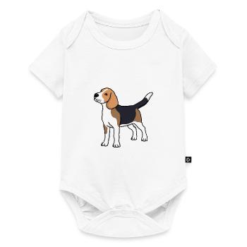Beagle, dog, , drawing, cartoon, dog - Baby Premium short-sleeve bodysuit - white - Front