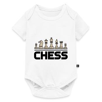 Pièces d'échecs, personnages, jeu d'échecs, cool, passe-temps - Body à manches courtes Premium Bébé - blanc - Devant