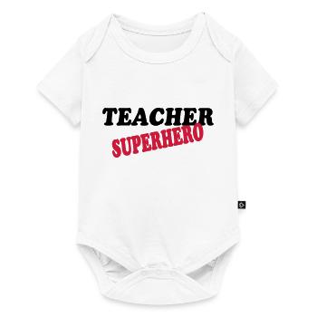 Teacher superhero - Body à manches courtes Premium Bébé - blanc - Devant