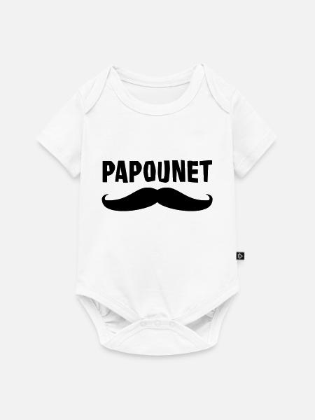 Papounet - Body à manches courtes Premium Bébé - blanc