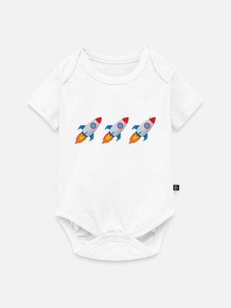 Raketen-Emoji - Baby Premium Kurzarmbody - Weiß