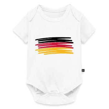Germany Colors Pen Painted Flag - Baby Premium short-sleeve bodysuit - white - Front