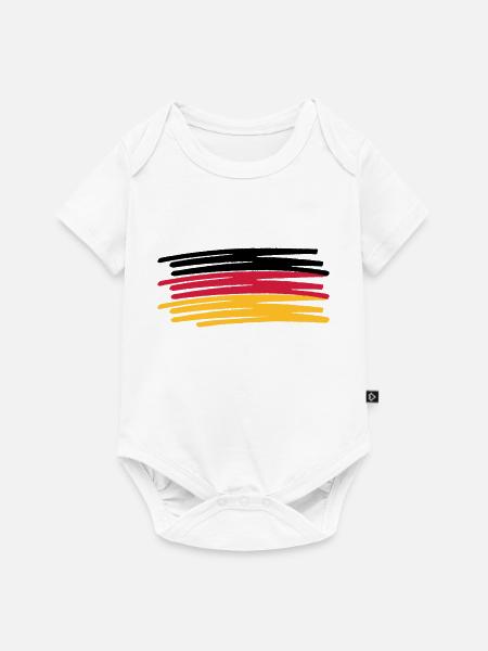 Germany Colors Pen Painted Flag - Baby Premium short-sleeve bodysuit - white