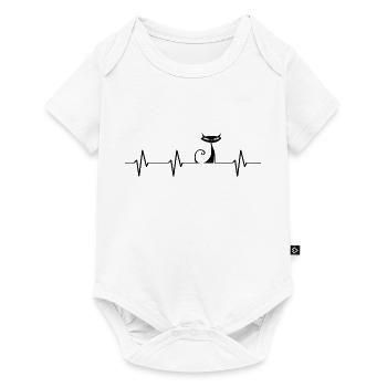 Chat ECG battement de coeur Heartbeat Cat - Body à manches courtes Premium Bébé - blanc - Devant