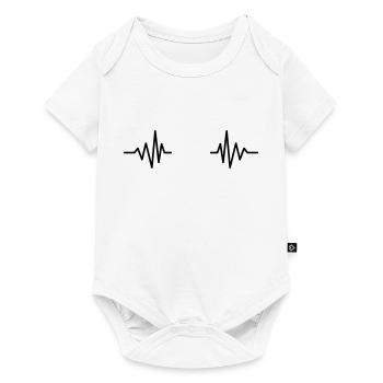 Symbole de battements de cœur Personnalisable - Body à manches courtes Premium Bébé - blanc - Devant