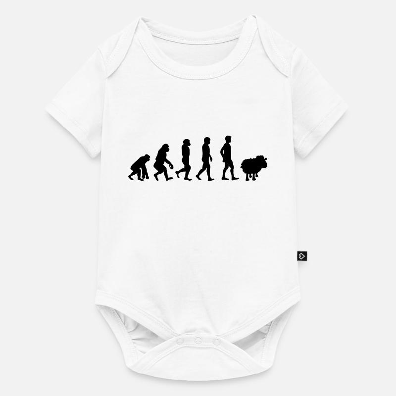 evolution mouton cadeau anti-système complotiste - Body à manches courtes Premium Bébé - blanc