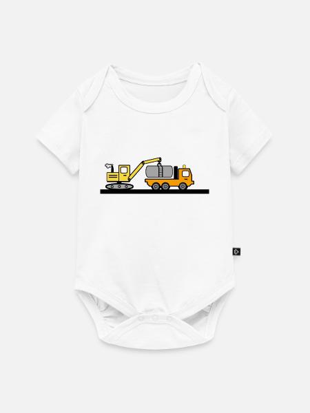 Bagger - Baby Premium Kurzarmbody - Weiß