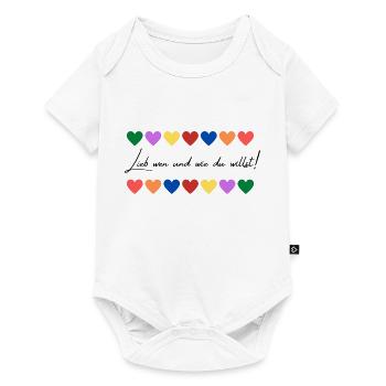 Liebe wen und wie du willst - Baby Premium Kurzarmbody - Weiß - Vorne