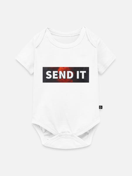 SEND IT Boxlogo - Baby Premium Kurzarmbody - Weiß