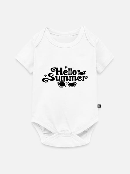 Hello Summer - Baby Premium Kurzarmbody - Weiß
