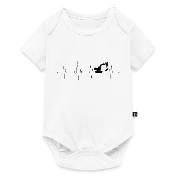 Bagger Herzschlag - Baby Premium Kurzarmbody - Weiß - Vorne