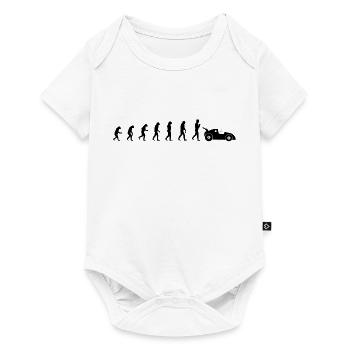 evolution of racing / Evolution Rennfahrer Design - Baby Premium Kurzarmbody - Weiß - Vorne