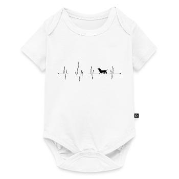 Dackel Herzschlag schwarz - Baby Premium Kurzarmbody - Weiß - Vorne