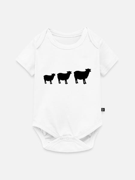 sheep family - Baby Premium Kurzarmbody - Weiß