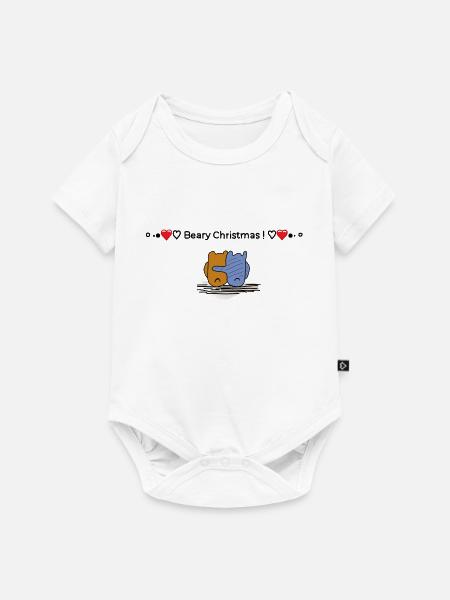 Beary Happy Christmas - Baby Premium Kurzarmbody - Weiß