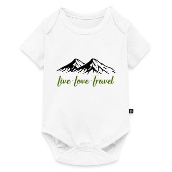 Vivre l’amour voyage montagnes - Body à manches courtes Premium Bébé - blanc - Devant