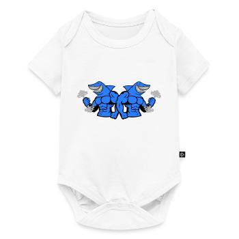 shark hai bodybuilding 2 - Baby Premium Kurzarmbody - Weiß - Vorne