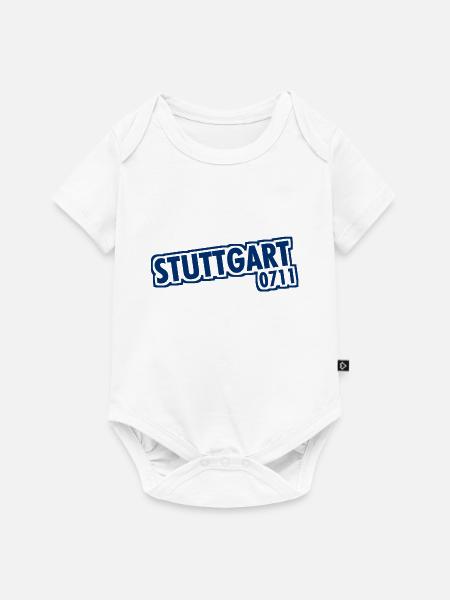 Stuttgart - 0711 - Vorwahl - Baden-Württemberg - Baby Premium Kurzarmbody - Weiß