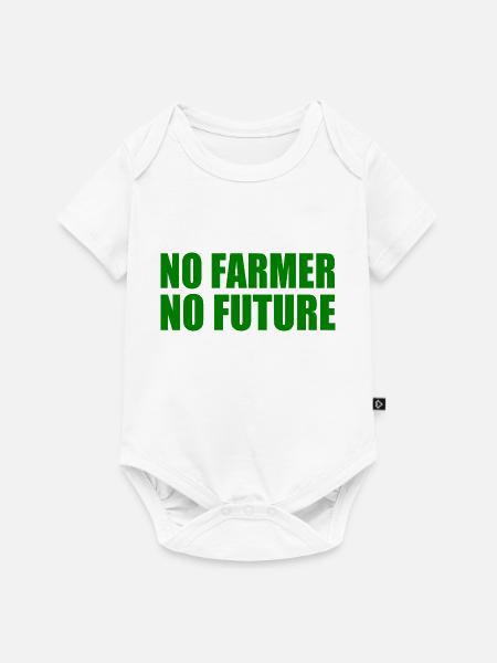 No farmer no future - Baby Premium Kurzarmbody - Weiß