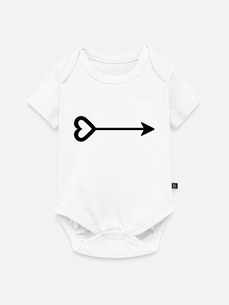Herz-Pfeil - Baby Premium Kurzarmbody - Weiß