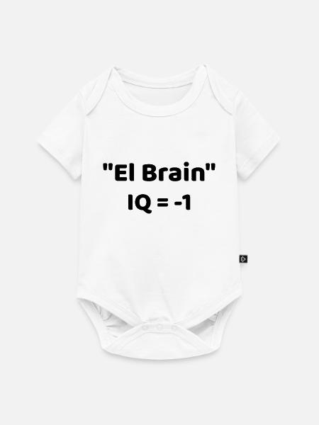 "El Brain" IQ = -1 - Baby Premium Kurzarmbody - Weiß
