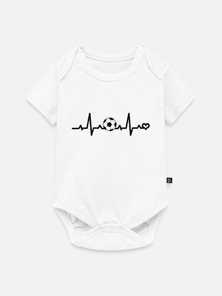 Fußball Herzfrequenz - Baby Premium Kurzarmbody - Weiß