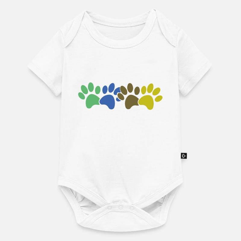 Pattes de chien - Body à manches courtes Premium Bébé - blanc
