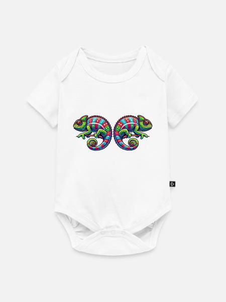Chamäleon - Baby Premium Kurzarmbody - Weiß