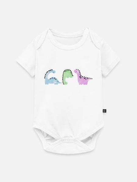 Dinos - Baby Premium Kurzarmbody - Weiß