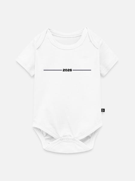 2026 - Jahr - Linie - Jahreswechsel - Baby Premium Kurzarmbody - Weiß