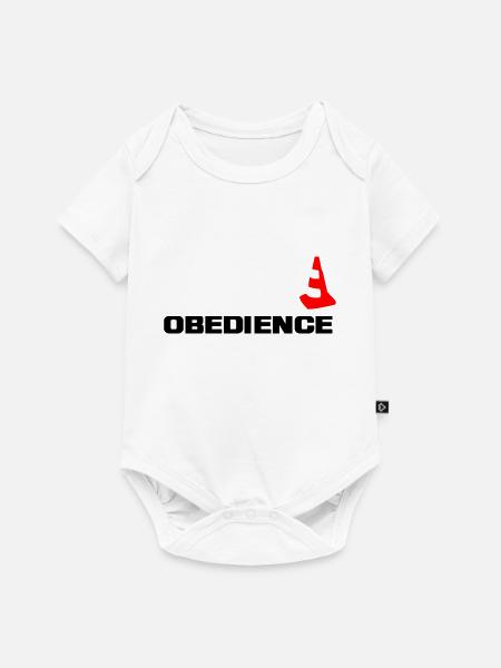 Obedience mit Pylone - Baby Premium Kurzarmbody - Weiß