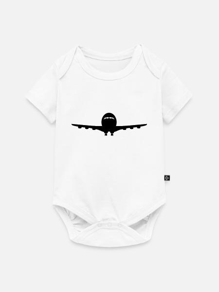 flugzeug - Baby Premium Kurzarmbody - Weiß