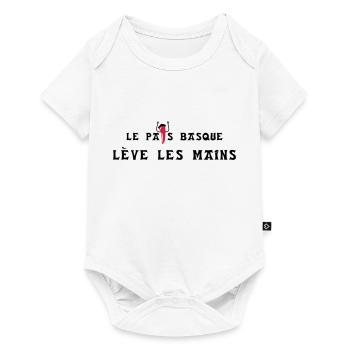Le pays basque lève les mains - horizontal - Body à manches courtes Premium Bébé - blanc - Devant