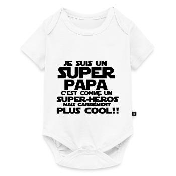 c'est comme un super-héros(super papa) - Body à manches courtes Premium Bébé - blanc - Devant