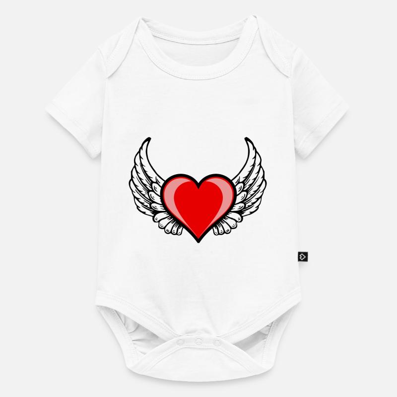 Le coeur ailé - Body à manches courtes Premium Bébé - blanc