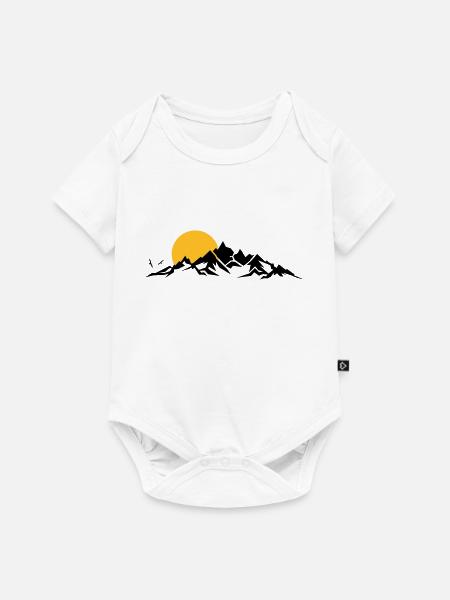 Landschaft - Berge Sonne - Baby Premium Kurzarmbody - Weiß
