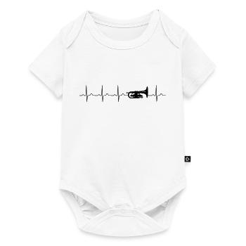 Mellophon Herzschlag Blasinstrument Spielmannszug - Baby Premium Kurzarmbody - Weiß - Vorne