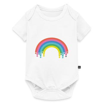 Regenbogen mit Sternen - Baby Premium Kurzarmbody - Weiß - Vorne