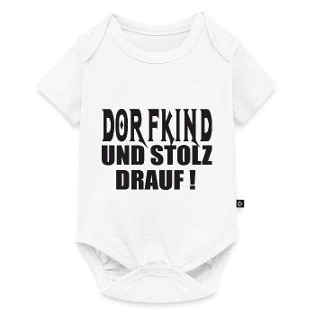 Dorfkind und stolz Spruch - Baby Premium Kurzarmbody - Weiß - Vorne