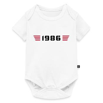 Année de naissance Anniversaire Né en - Fabriqué en 1986 - Body à manches courtes Premium Bébé - blanc - Devant