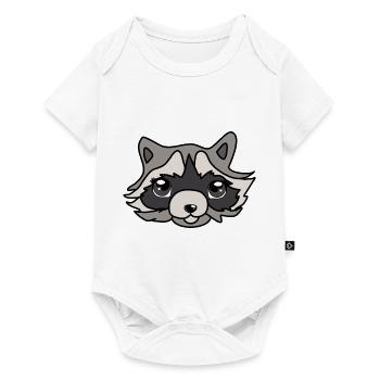Tête de raton laveur - Body à manches courtes Premium Bébé - blanc - Devant