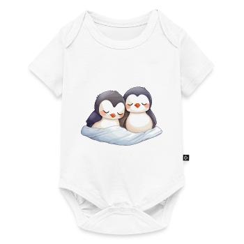 Pingouins Dormir Dormir Chemise Pyjama Animal Mignon - Body à manches courtes Premium Bébé - blanc - Devant
