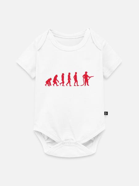 Evolution Feuerwehrmann rot - Baby Premium Kurzarmbody - Weiß