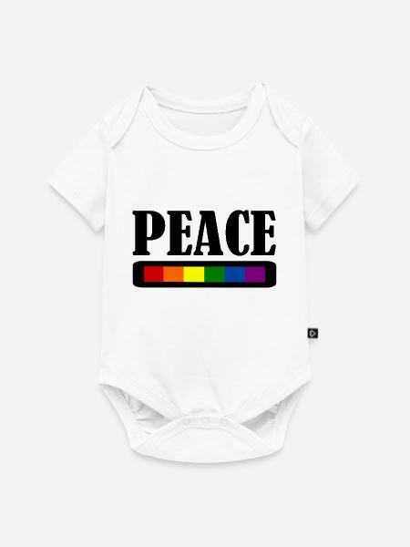 Peace Peacezeichen - Baby Premium Kurzarmbody - Weiß