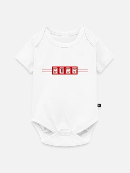 2025 Jahr - Baby Premium Kurzarmbody - Weiß