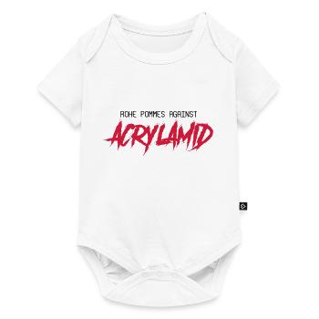 Rohe Pommes Against Acrylamid - Baby Premium Kurzarmbody - Weiß - Vorne