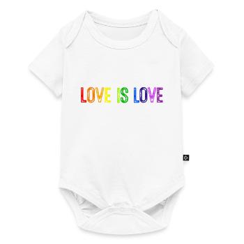 L'amour est l'amour des couleurs arc-en-ciel - Body à manches courtes Premium Bébé - blanc - Devant